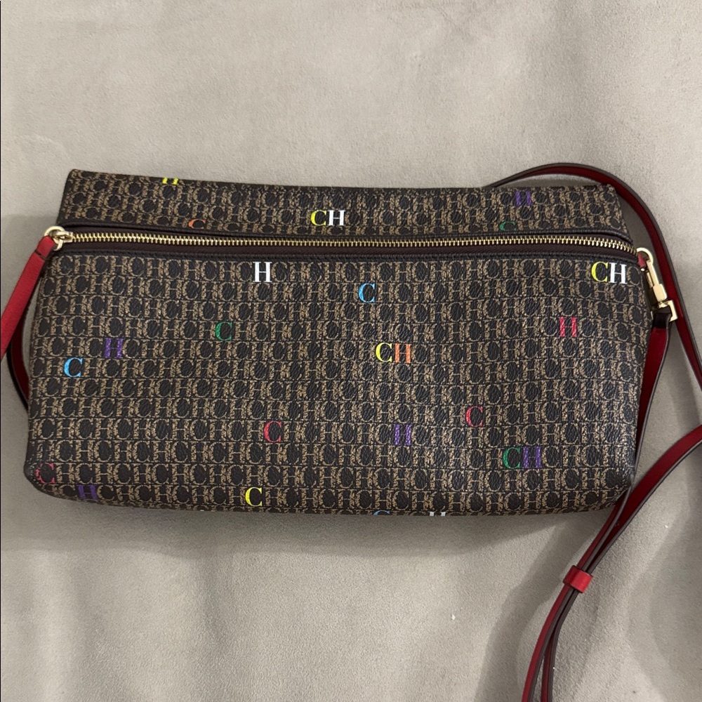 Carolina Herrera Brown Multicolor Crossbody Bag